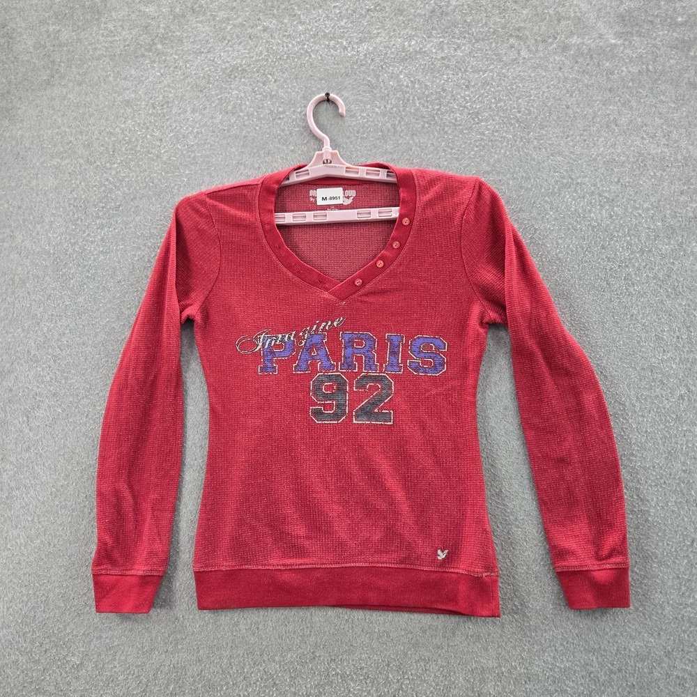 Dream Out Loud By Selena Gomez Women Sweatshirt L/G Red‎ Cotton Nylon Logo